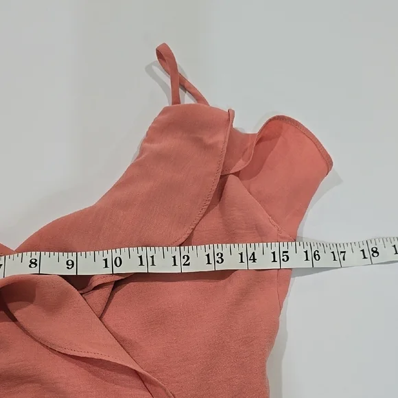 Shinestar - Pink Elegant High-Low Flared Hem, Ruffle Neck Dress Women's Small - Picture 9 of 13